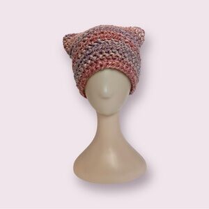 Handcrafted Pink Knit Beanie